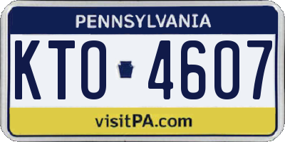 PA license plate KTO4607