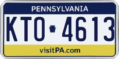 PA license plate KTO4613