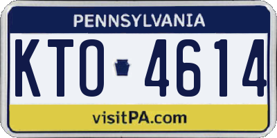 PA license plate KTO4614