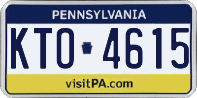 PA license plate KTO4615