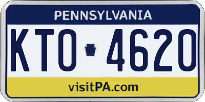 PA license plate KTO4620