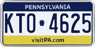 PA license plate KTO4625