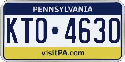 PA license plate KTO4630