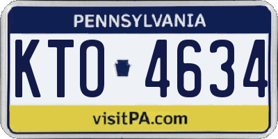 PA license plate KTO4634
