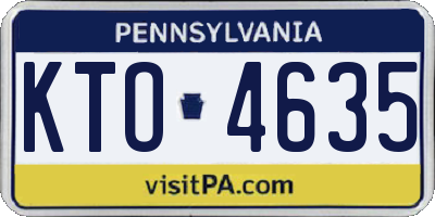 PA license plate KTO4635
