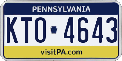 PA license plate KTO4643