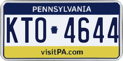 PA license plate KTO4644