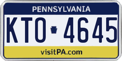PA license plate KTO4645