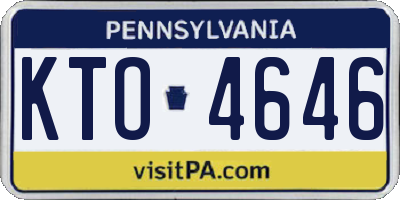 PA license plate KTO4646