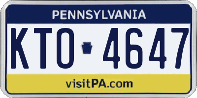 PA license plate KTO4647
