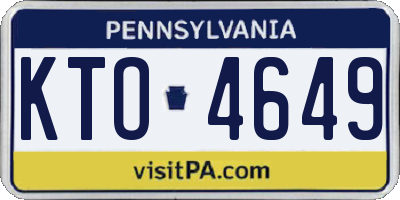 PA license plate KTO4649