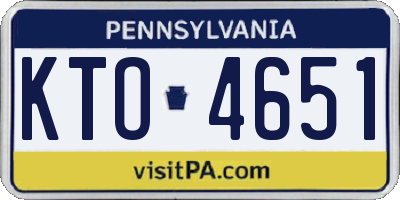 PA license plate KTO4651