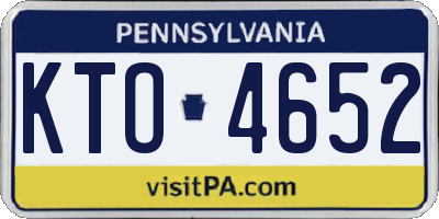 PA license plate KTO4652