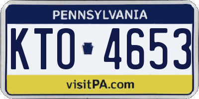 PA license plate KTO4653