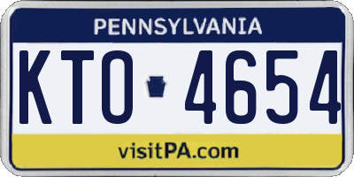 PA license plate KTO4654
