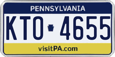 PA license plate KTO4655