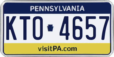 PA license plate KTO4657