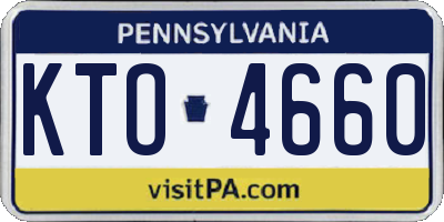 PA license plate KTO4660