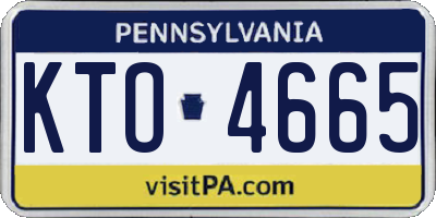 PA license plate KTO4665