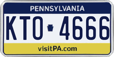PA license plate KTO4666