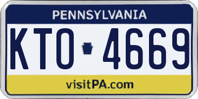 PA license plate KTO4669