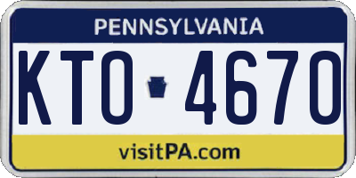 PA license plate KTO4670