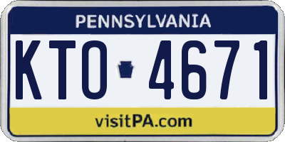 PA license plate KTO4671