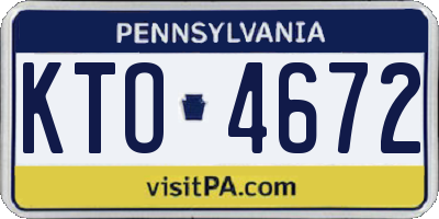 PA license plate KTO4672