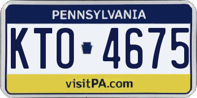 PA license plate KTO4675