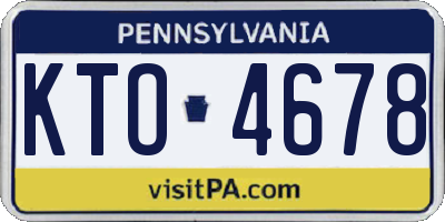 PA license plate KTO4678