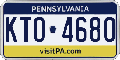 PA license plate KTO4680