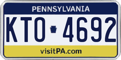 PA license plate KTO4692