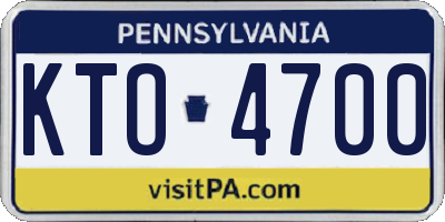 PA license plate KTO4700