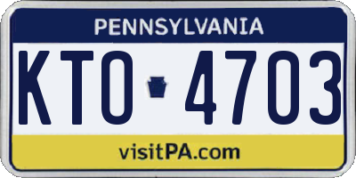 PA license plate KTO4703