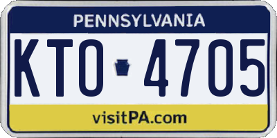 PA license plate KTO4705