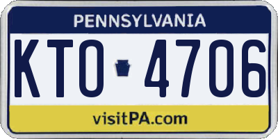 PA license plate KTO4706