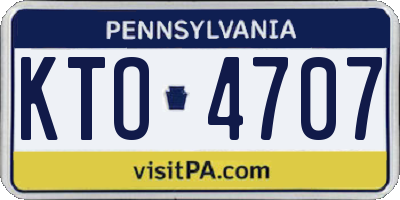 PA license plate KTO4707