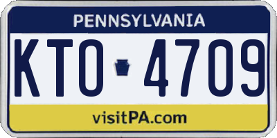 PA license plate KTO4709