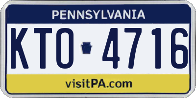 PA license plate KTO4716
