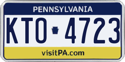 PA license plate KTO4723