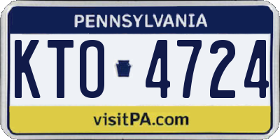 PA license plate KTO4724