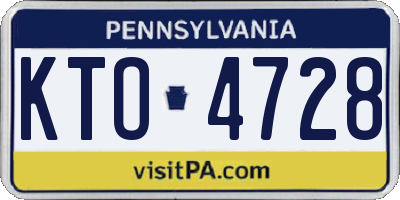 PA license plate KTO4728