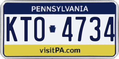PA license plate KTO4734