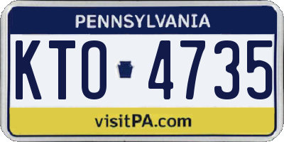 PA license plate KTO4735