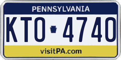 PA license plate KTO4740