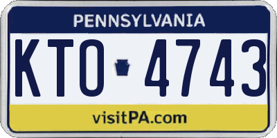 PA license plate KTO4743