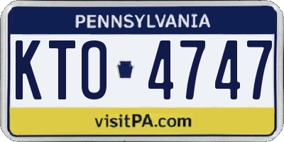 PA license plate KTO4747
