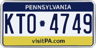 PA license plate KTO4749
