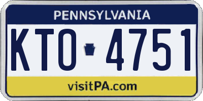 PA license plate KTO4751