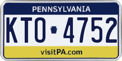 PA license plate KTO4752